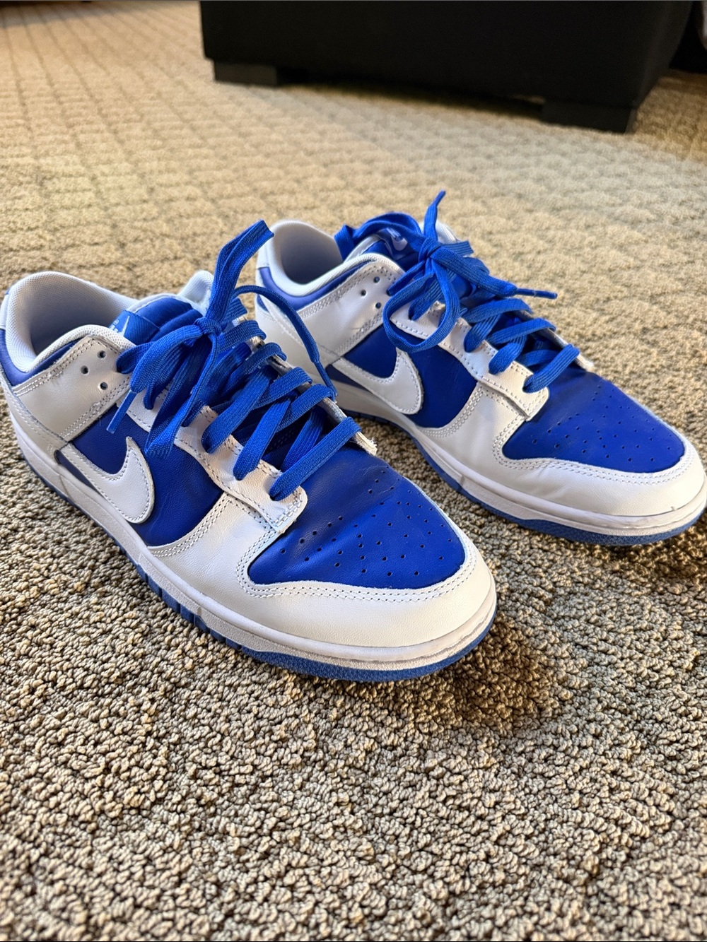 Nike Men’s Dunk Low White and Royal Blue Sneakers